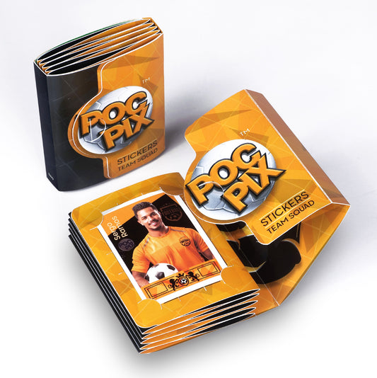 Pocket Size Double Sided Orange, Gold & Black TCG Football Sticker Collection Book or Trading Card Binder for a Wolves, Hull or Blackpool Football TCG Collector