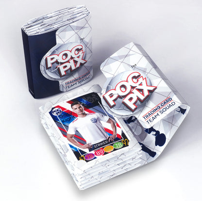 Pocket Sized Compact Navy Blue and White Football Trading Cards Storage  for quick use and trading card display as a double sided fold out wallet.
