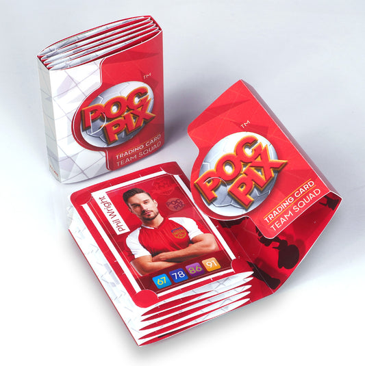 Best premium pocket size trading card storage wallet in red and white club colours for football collection cards or a TCG collector.