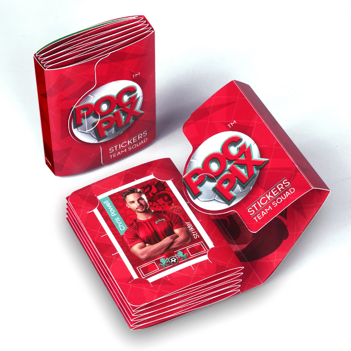 Red and White Double Sided Red Football Sticker Collection Book or Card Album & Trading Card Binder. Compact Storage for Collectors of Football Stickers and TCG Sports Cards