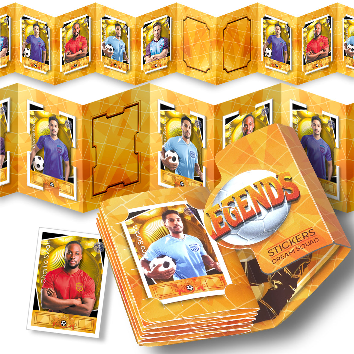 Pocket TCG Football Sticker Collection Book : Legends / Dream Team