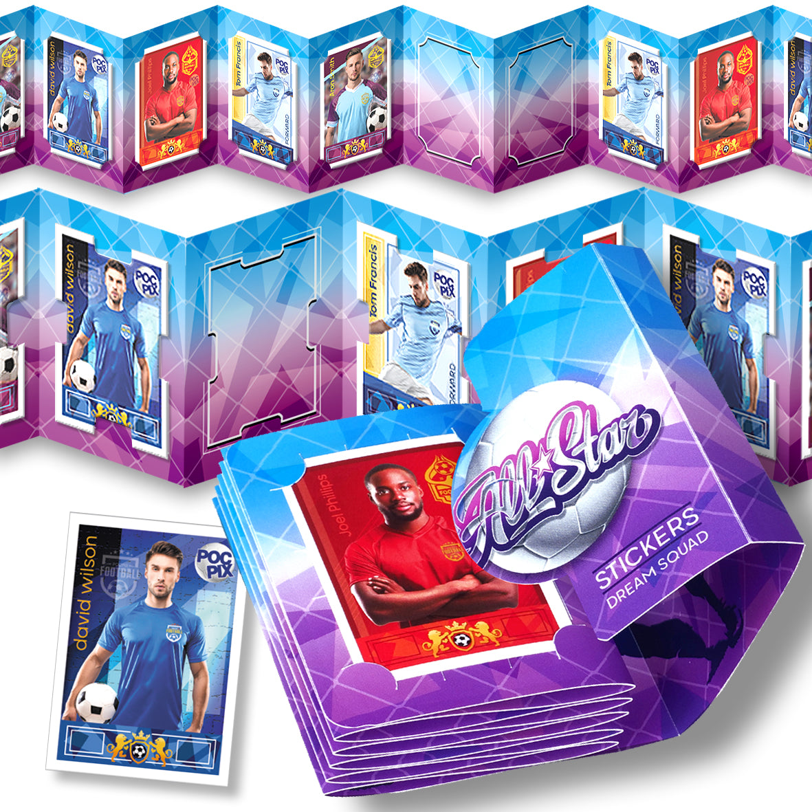 Pocket TCG Football Sticker Collection Book : All Stars