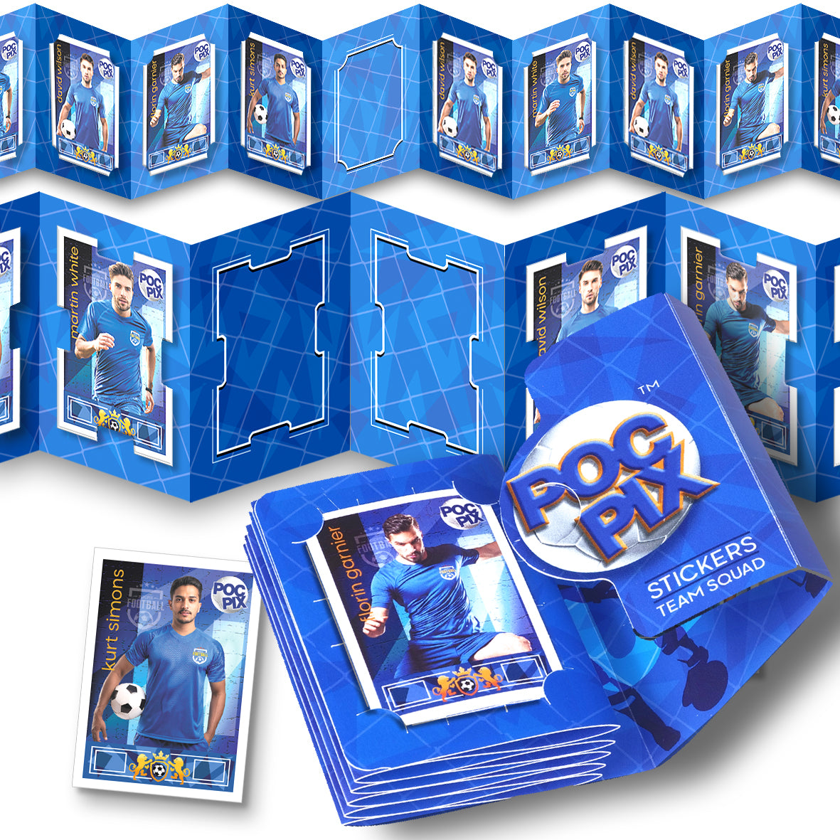 Pocket TCG Football Sticker Binder Wallet : Royal Blue