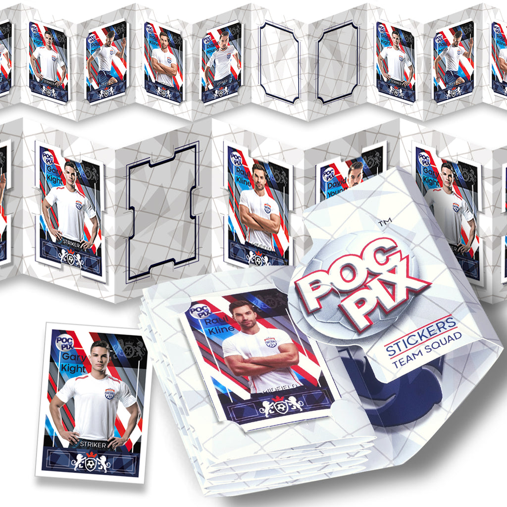 Pocket TCG Football Sticker Collection Book : Navy White