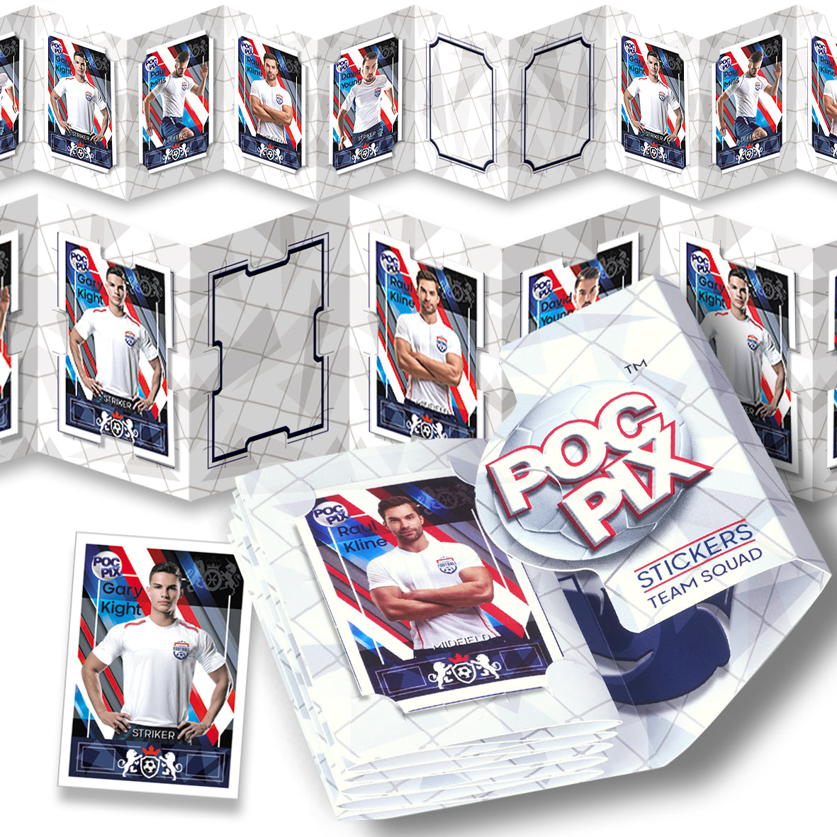 Pocket TCG Football Sticker Collection Book : Navy White