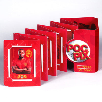 Pocket TCG Football Sticker Collection Book : Red Gold