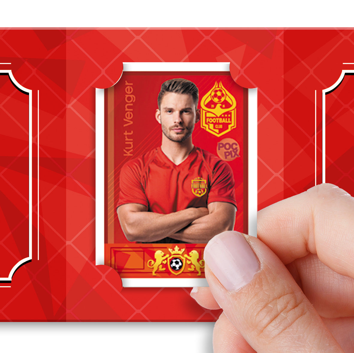 Pocket TCG Football Sticker Collection Book : Red Gold