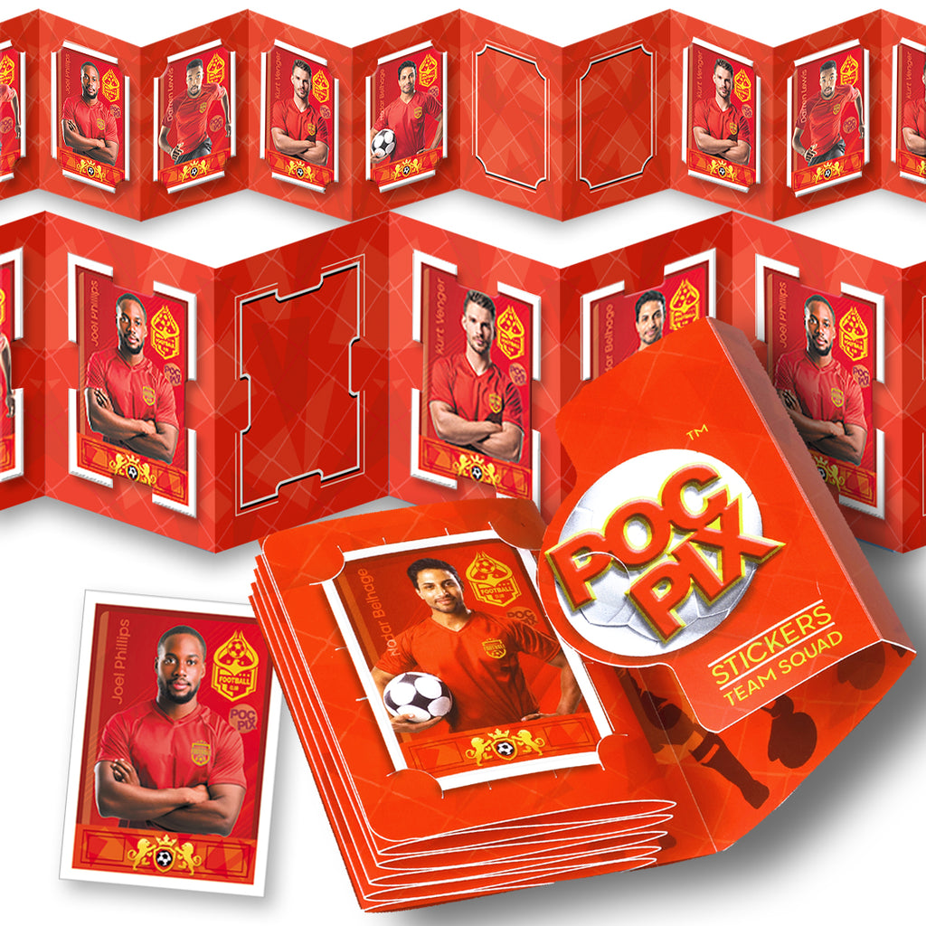 Pocket TCG Football Sticker Collection Book : Red Gold