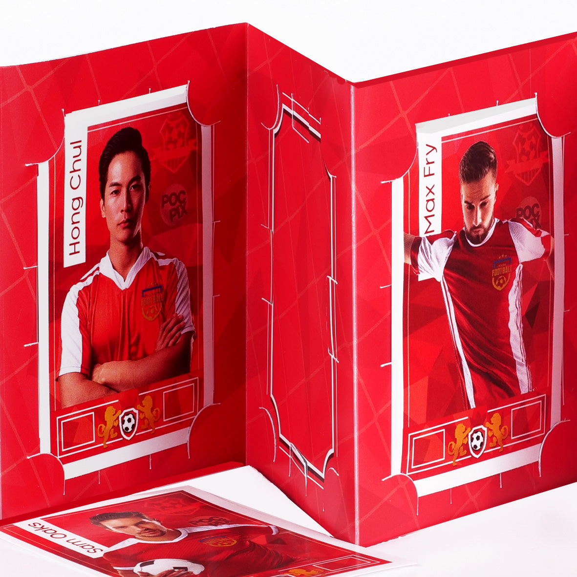 Pocket TCG Football Sticker Collection Book : Red & White