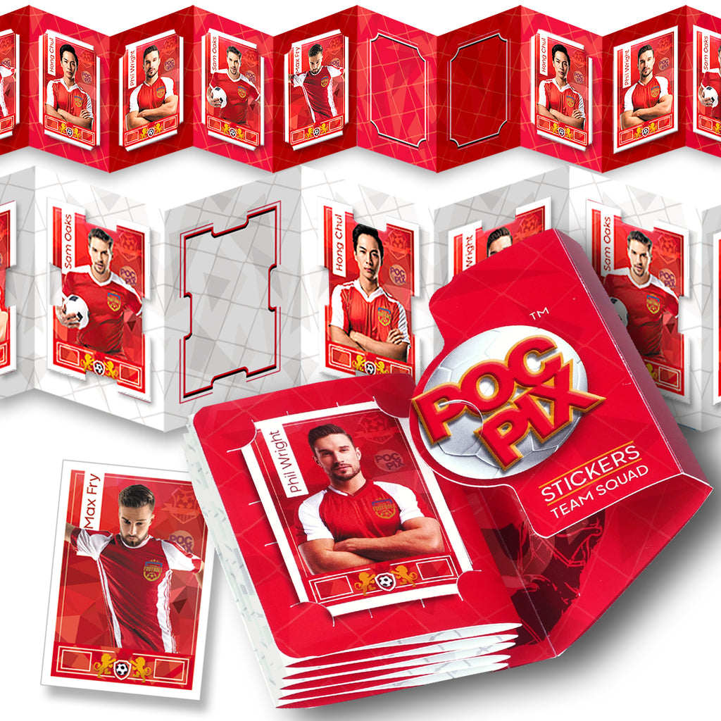 Pocket TCG Football Sticker Collection Book : Red & White & White