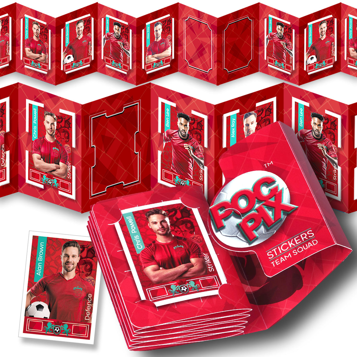 Pocket Football Sticker Collection Book : Red