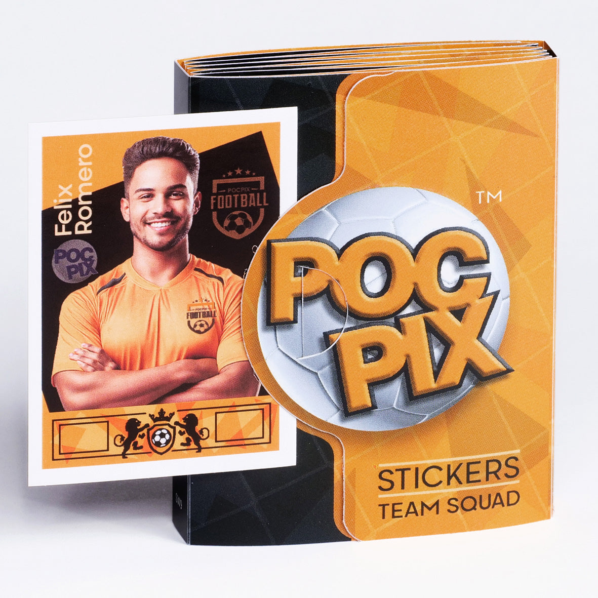 Pocket TCG Football Sticker Collection Book : Black, Gold Orange