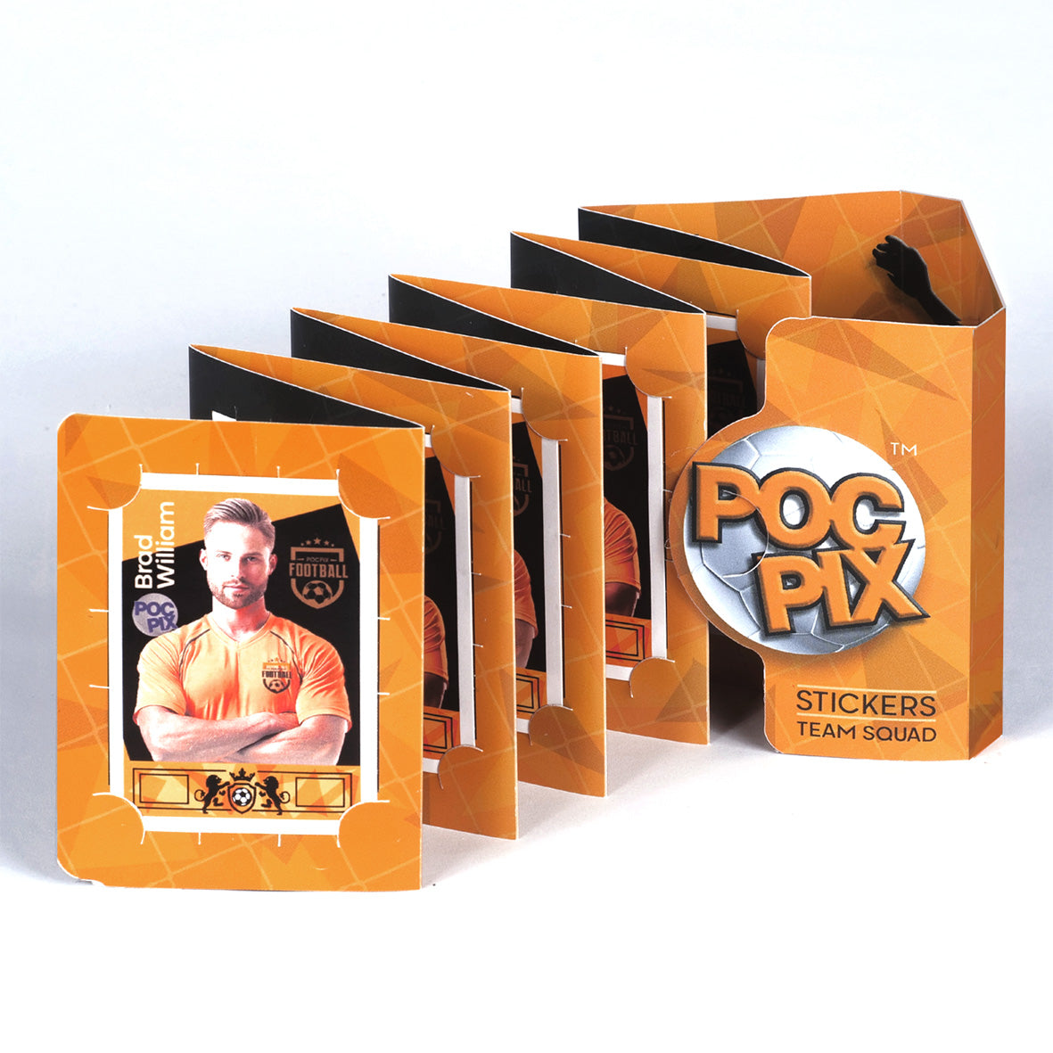 Pocket TCG Football Sticker Collection Book : Black, Gold Orange