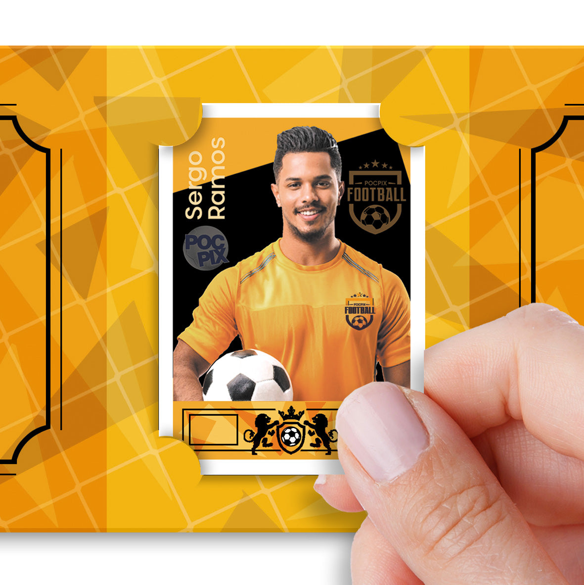 Pocket TCG Football Sticker Collection Book : Black, Gold Orange