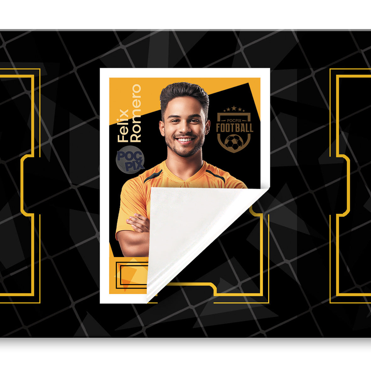 Pocket TCG Football Sticker Collection Book : Black, Gold Orange
