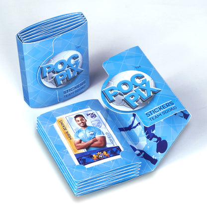 Double Sided Pocket Football Sticker Collection Book or Trading Card Binder for City Blues & football sticker cards, Panini football stickers, or TCG stickers.