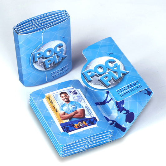 Double Sided Pocket Football Sticker Collection Book or Trading Card Binder for City Blues & football sticker cards, Panini football stickers, or TCG stickers.