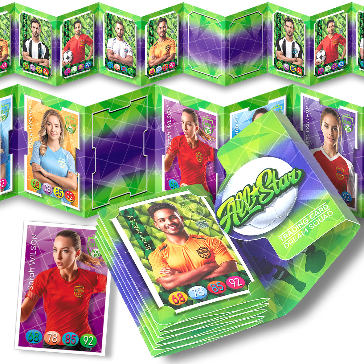 Pocket Trading Card Binder Album : Football Team / All-Stars