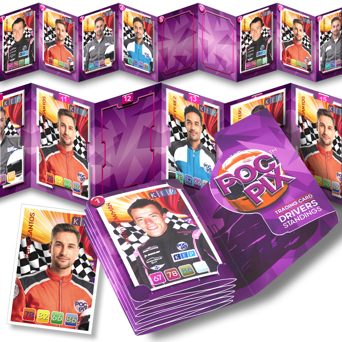 Pocket Trading Card Binder or Display Album Wallet : Drivers Standings ...