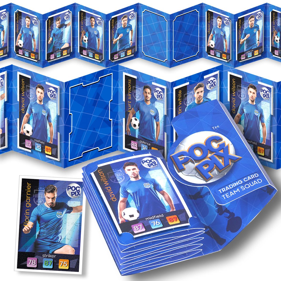 Pocket Trading Card Binder : Football Team : Royal Blue