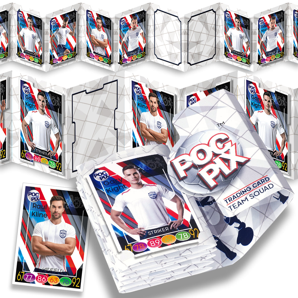 Pocket Trading Card Binder : Football Team : Navy & White