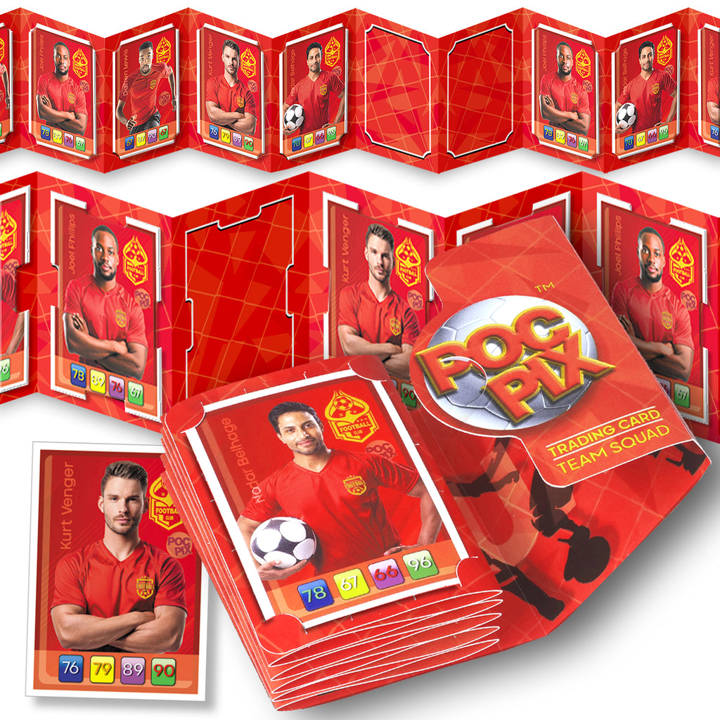 Pocket Trading Card Binder : Football Team : Red Gold