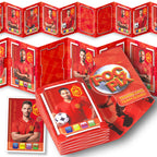 Pocket Trading Card Binder : Football Team : Red Gold