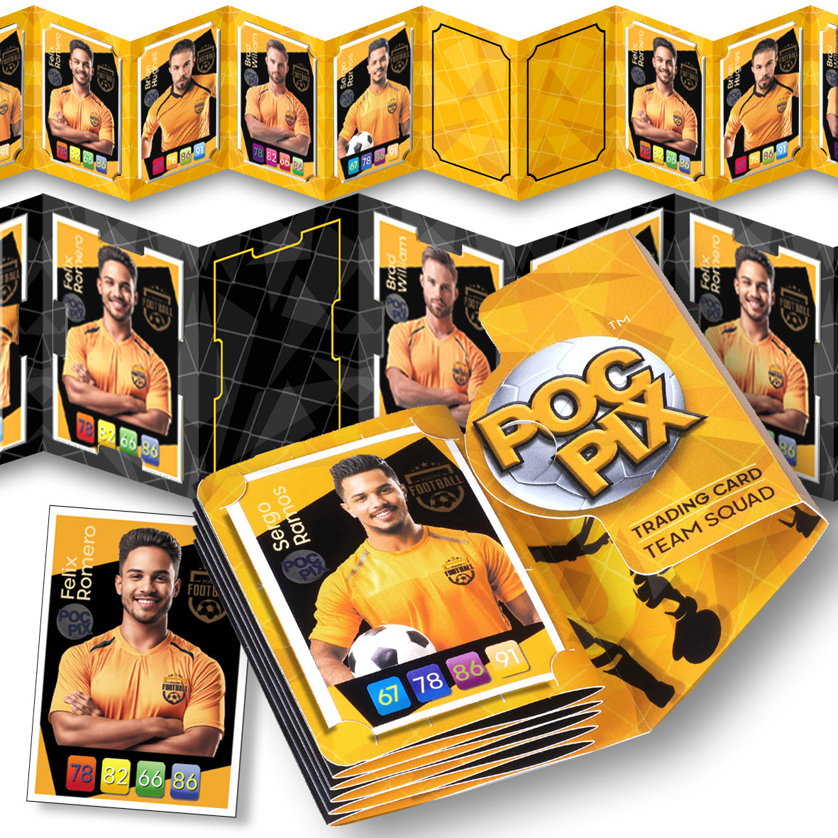 Pocket Trading Card Binder : Football Team : Gold Black Orange