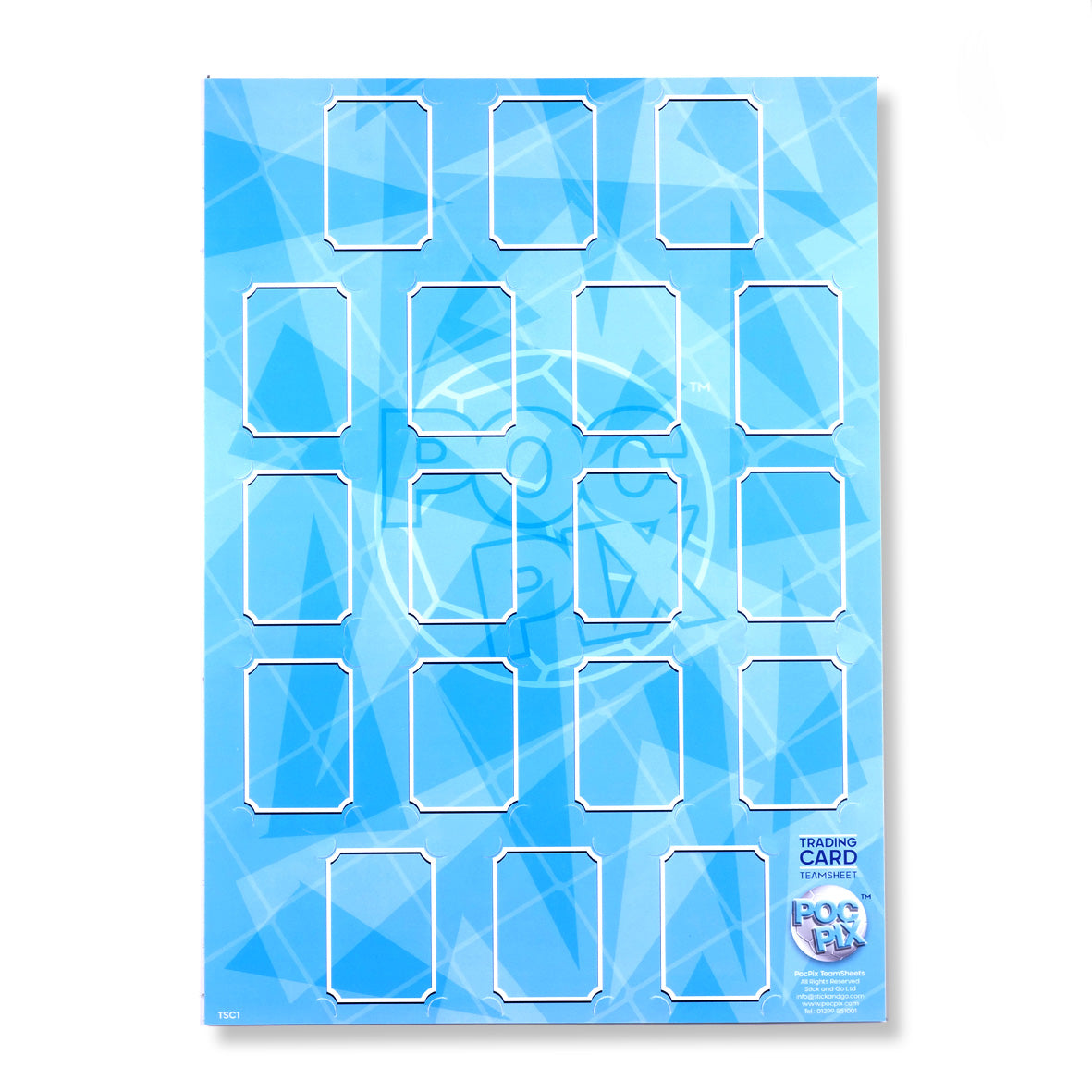 Trading Card Poster : Team Sheet : Teams or All-Stars : Sky Blue