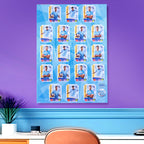 Trading Card Binder Wall Sheet : Teams or All-Stars : Sky Blue