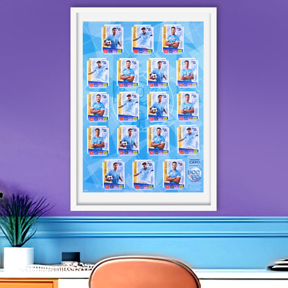 Trading Card Poster : Team Sheet : Teams or All-Stars : Sky Blue