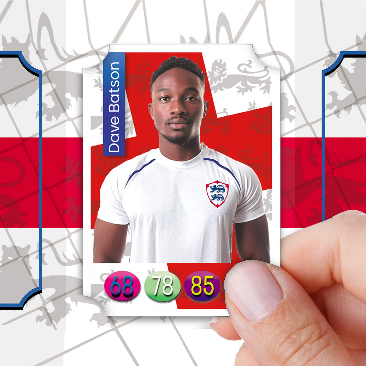 Trading Card Poster Display : Team Sheet : National Teams or All-Stars - England