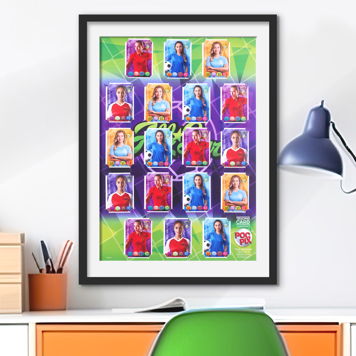 Trading Card Poster : Team Sheet : Teams or All-Stars : Purple & Green