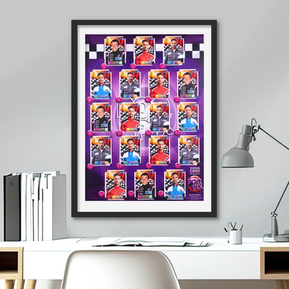Trading Card Poster : Grid Sheet : Driver Standings :  Motorsport