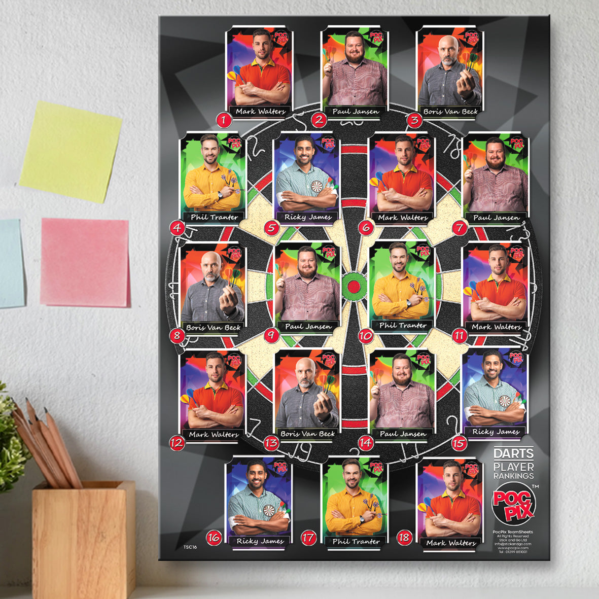 Trading Card : Darts Sheet : Player Rankings :  TSC16