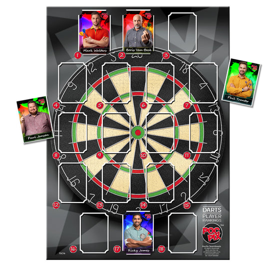 Trading Card : Darts Sheet : Player Rankings :  TSC16
