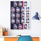 Trading Card Poster Display : Team Sheet : Teams or All-Stars - Navy Blue & White