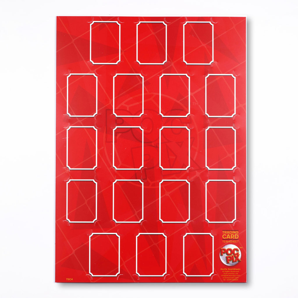 Trading Card Poster Display : Team Sheet : Teams or All-Stars - Red & Gold