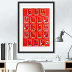 Trading Card Poster Display : Team Sheet : Teams or All-Stars - Red & Gold