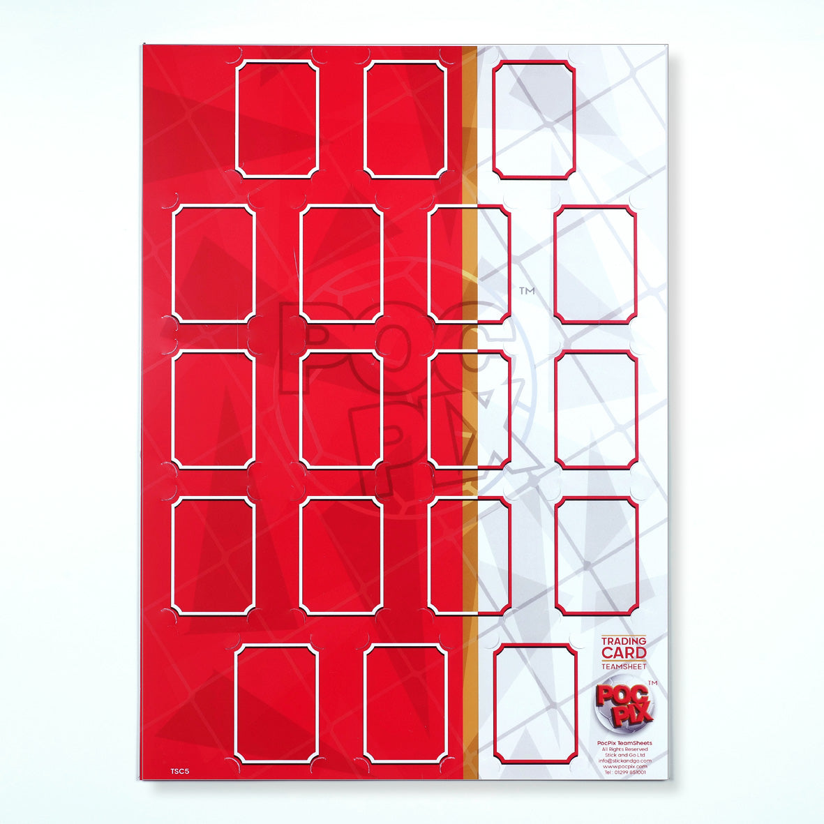 Trading Card Poster : Team Sheet : Teams or All-Stars : Red & White