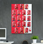 Trading Card Poster: Team Sheet : Teams or All-Stars - Red & White