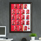 Trading Card Poster: Team Sheet : Teams or All-Stars - Red & White