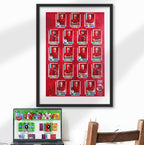 Trading Card Poster : Team Sheet : Teams or All-Stars - Red