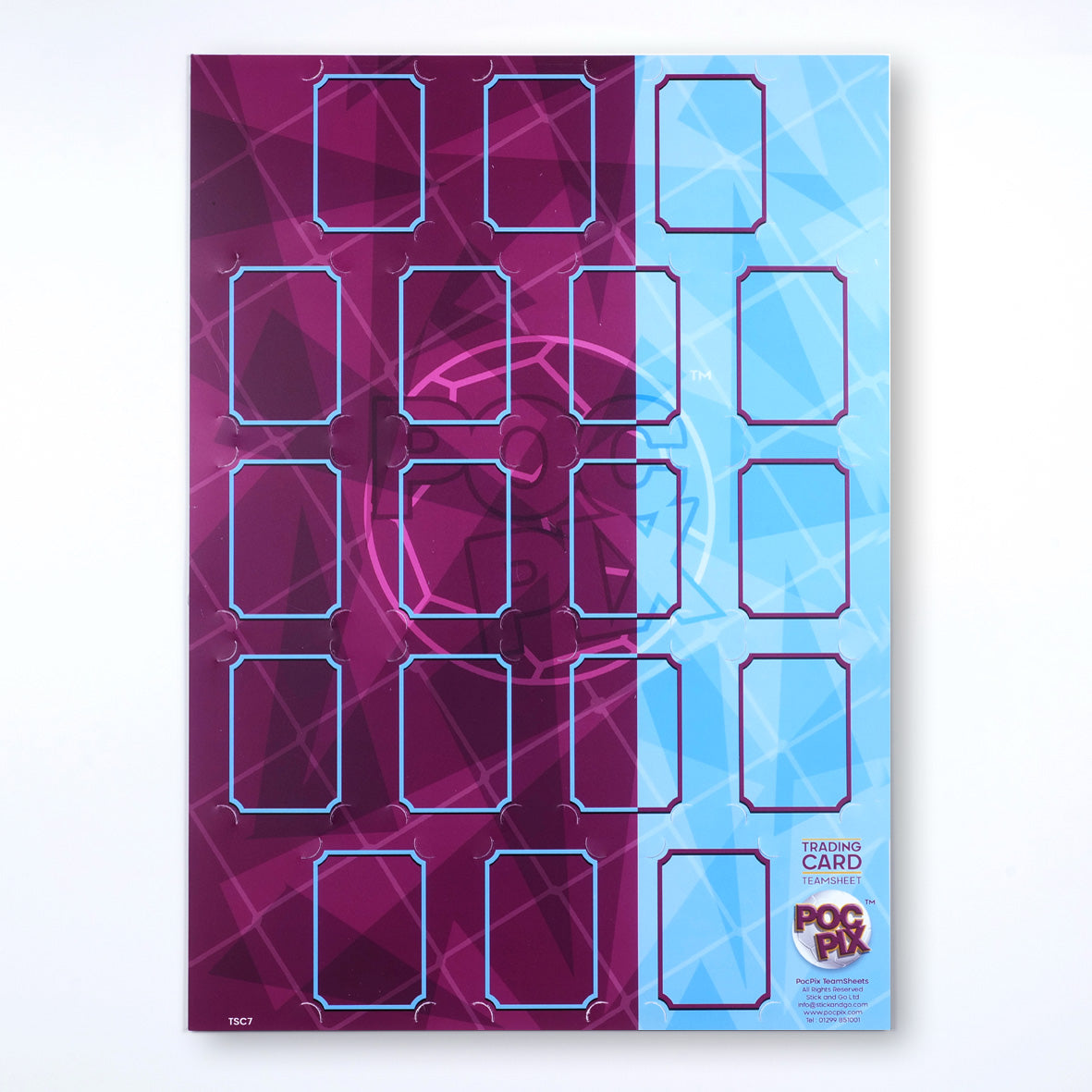 Trading Card Poster : Team Sheet : Teams or All-Stars :  Purple & Blue