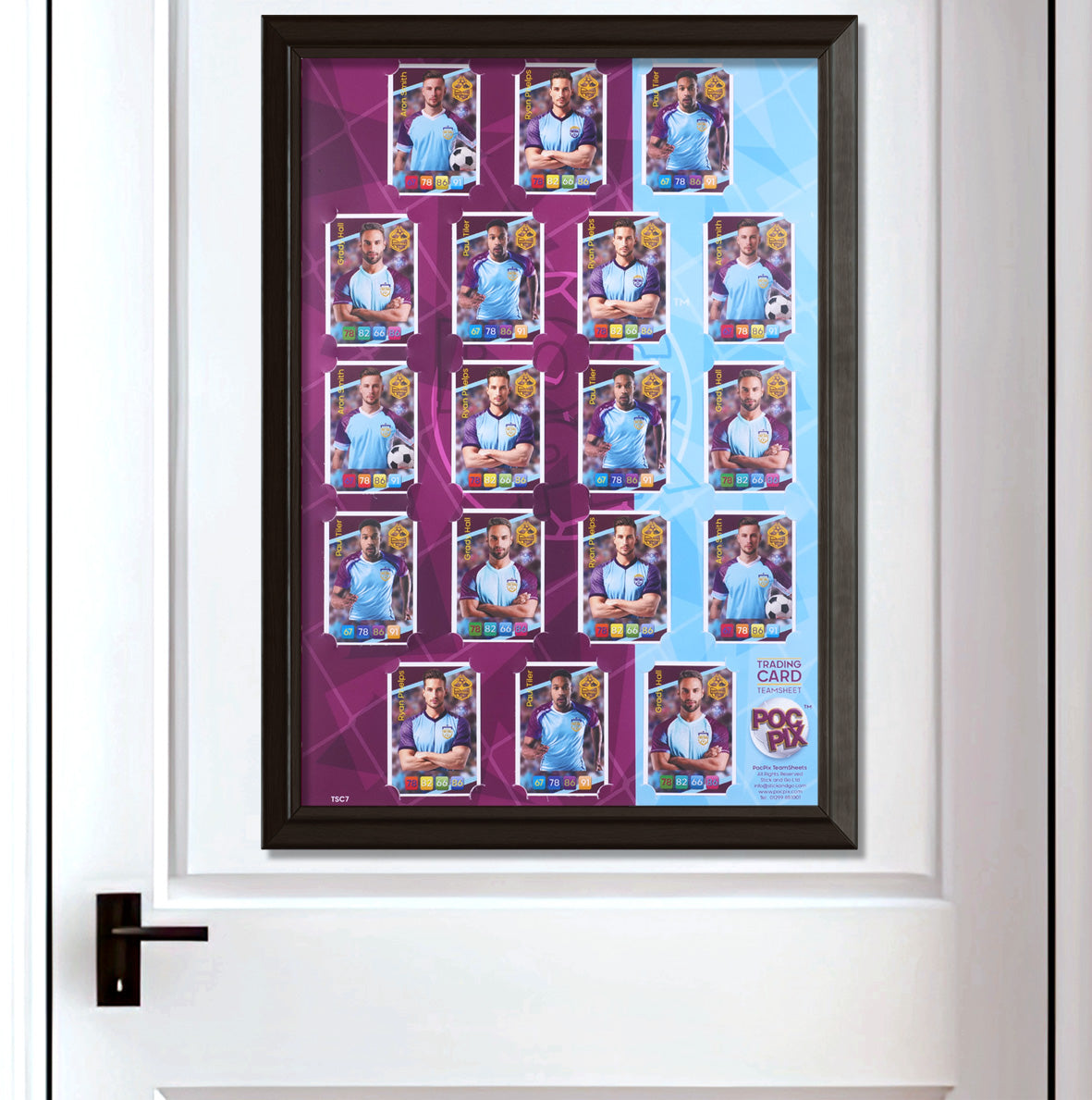 Trading Card Poster : Team Sheet : Teams or All-Stars :  Purple & Blue