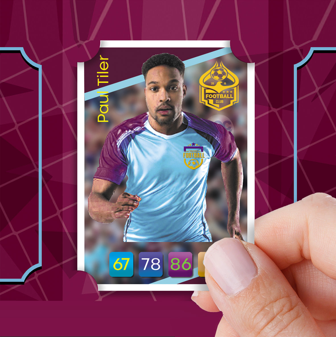 Trading Card Poster : Team Sheet : Teams or All-Stars :  Purple & Blue