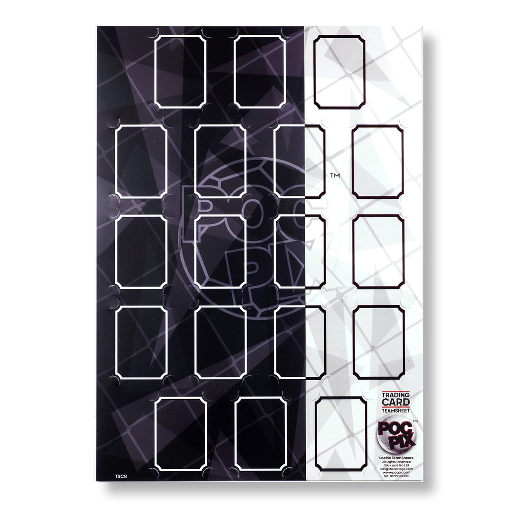 Trading Card Poster Display : Team Sheet : Teams or All-Stars - Black & White