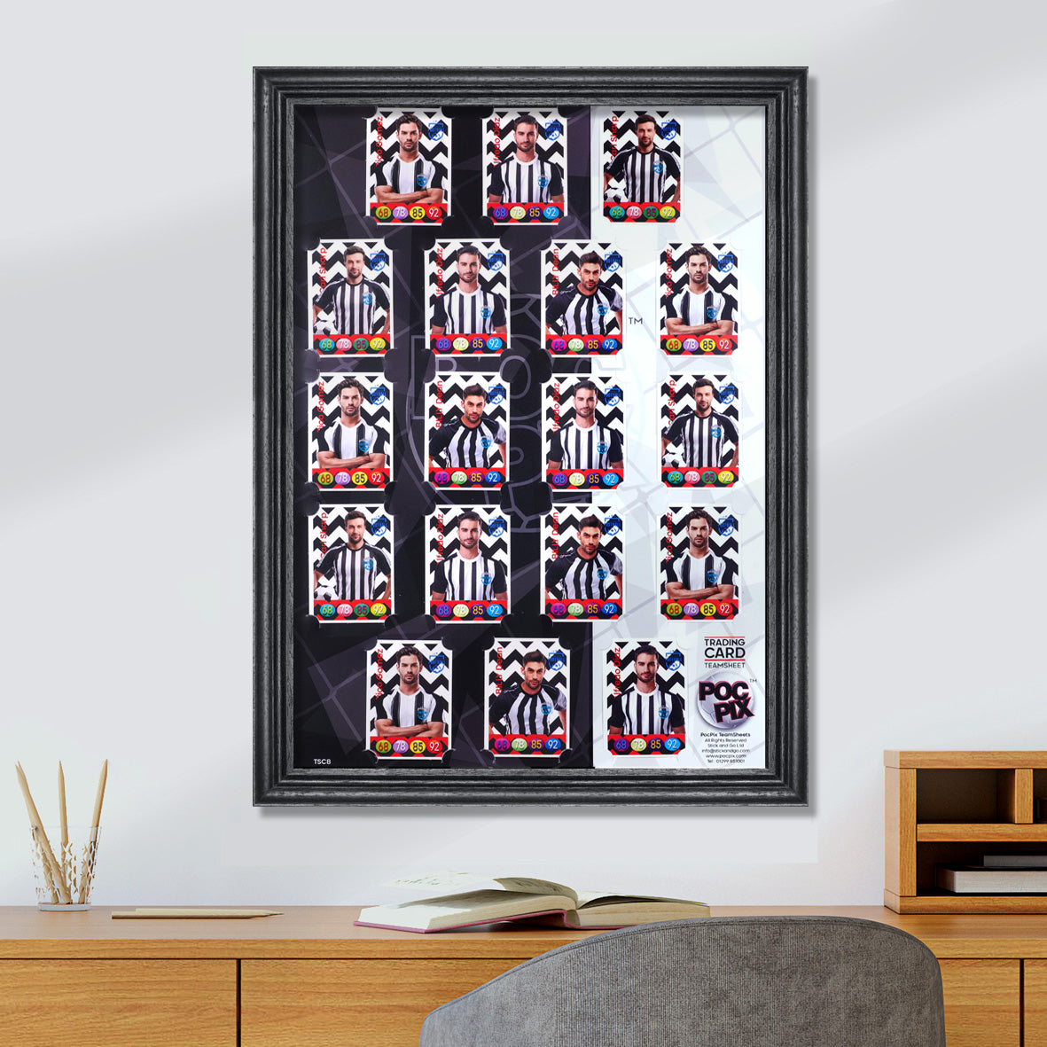 Trading Card Poster Display : Team Sheet : Teams or All-Stars - Black & White
