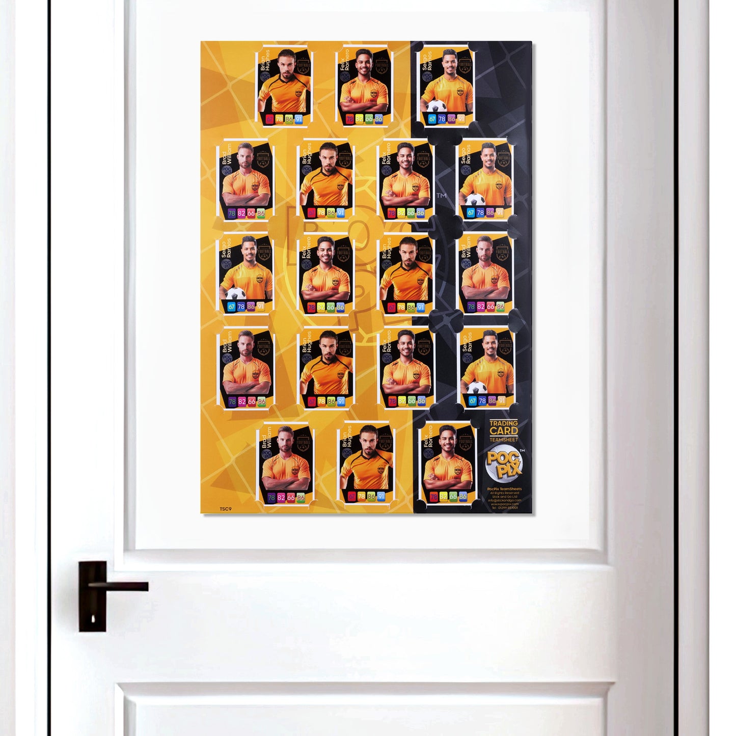 Trading Card Poster : Team Sheet : Teams or All-Stars : Orange / Gold & Black