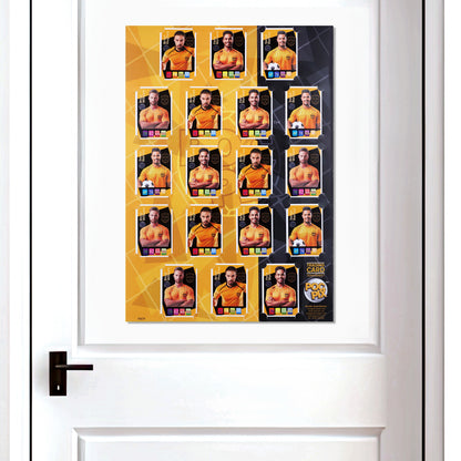 Trading Card Poster : Team Sheet : Teams or All-Stars : Orange / Gold & Black